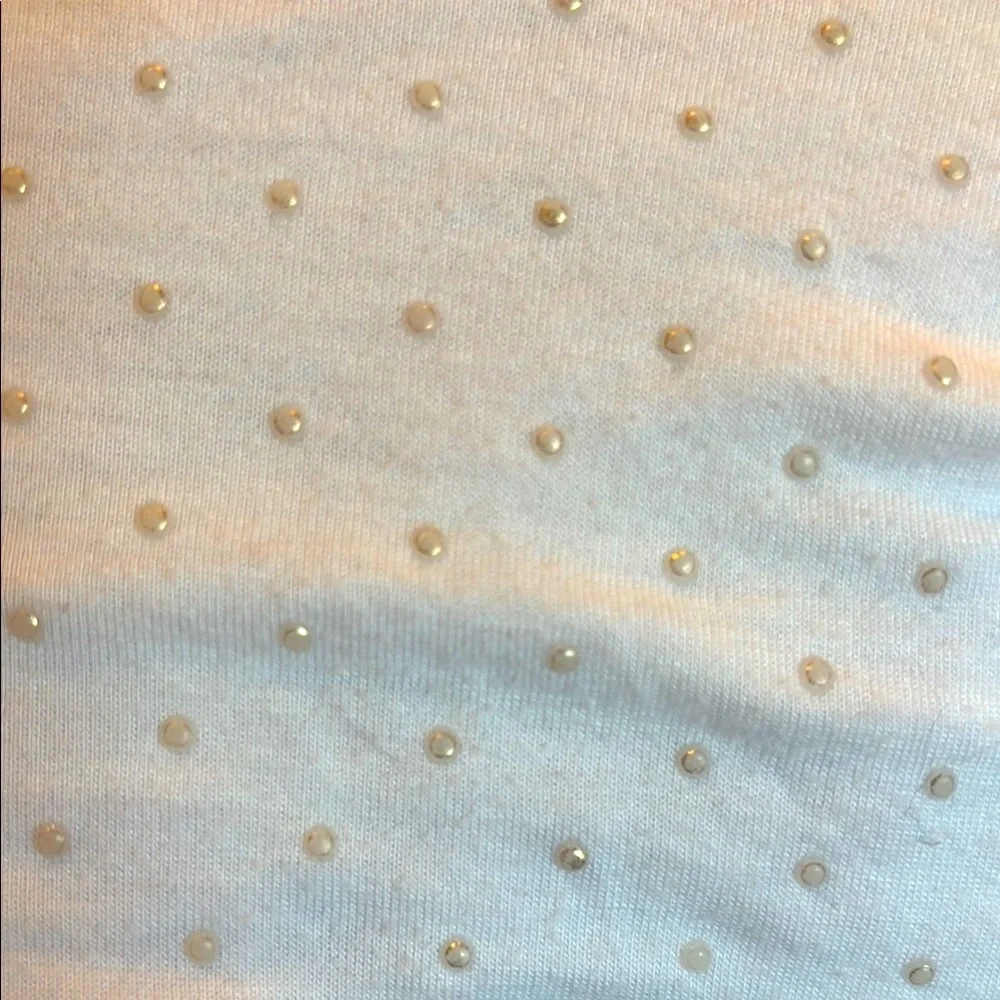 Michael Kors White Pearl Dot Cowl Neck Sleeveless Blouse XL Chic Elegant Designe